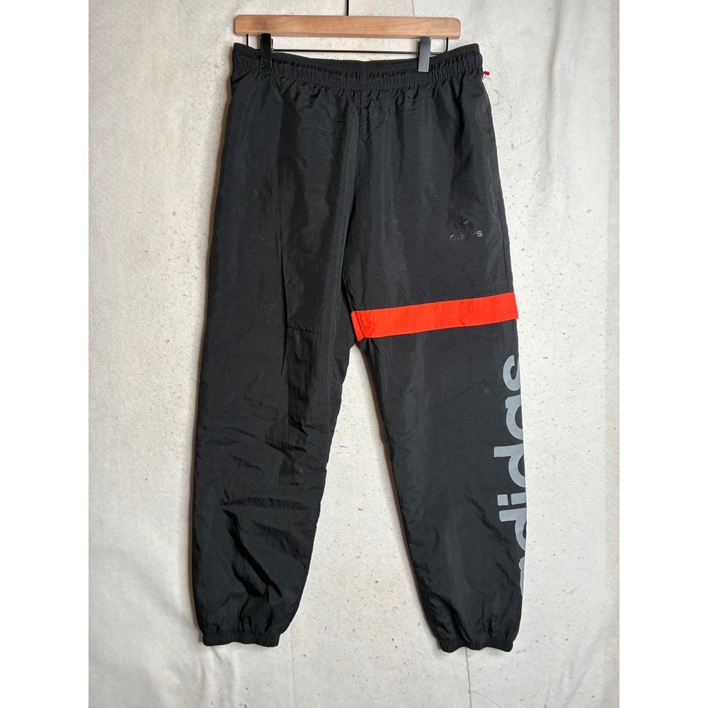 Adidas Mens Black Red Stripe Nylon Track Pants Joggers GD5969 Size Medium